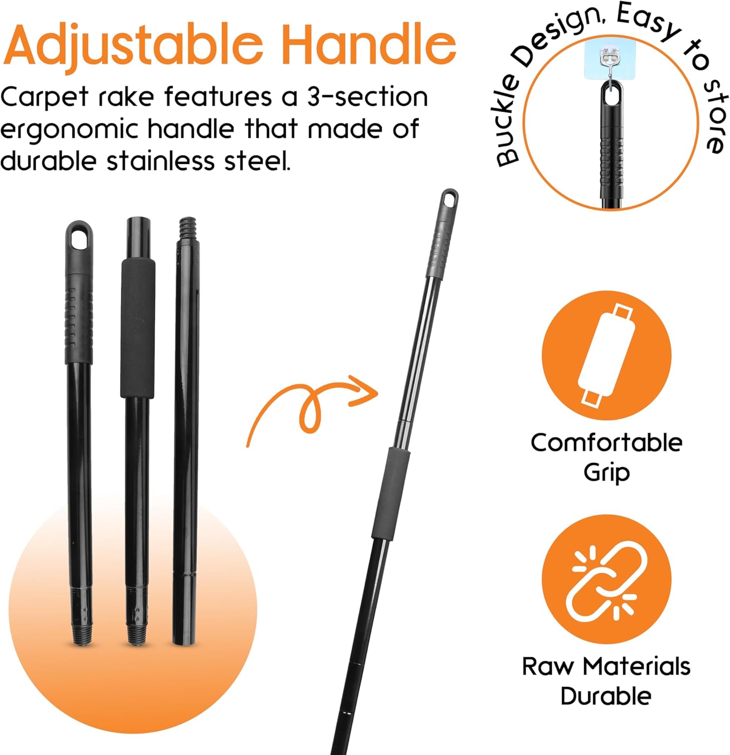 Thumbnail 4 de Curioh Ultimate Dual-Sided Carpet Rake for Pet Hair 🧹