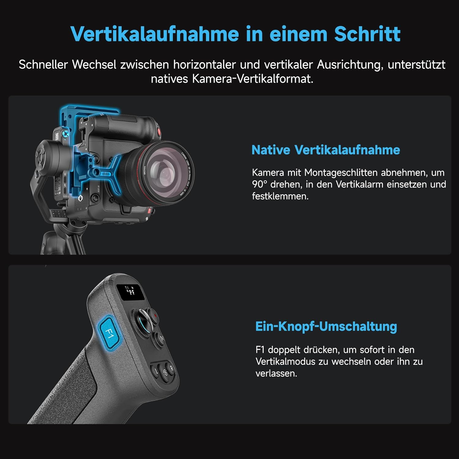 Thumbnail 4 de FeiyuTech SCORP-C2 Kamera Gimbal – KI-Tracking 4.0, 3,5 kg Traglast, vertikale Aufnahmen