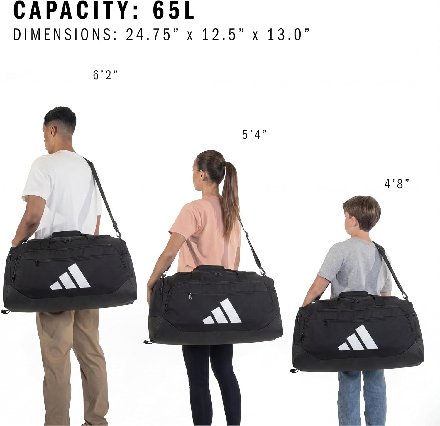 Detalle de adidas Defender 5 Duffel Bag for Sports, Gym and Travel (Black, OSFA)