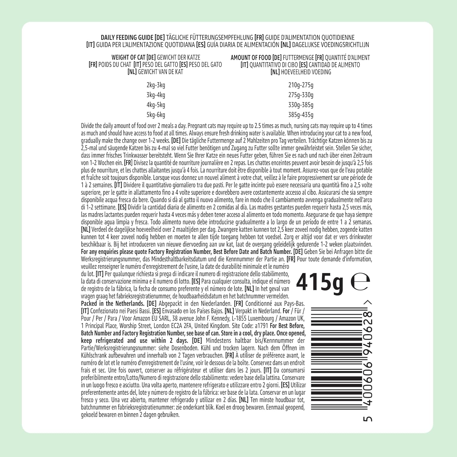 Thumbnail 6 de by Amazon Nourriture Humide pour Chat — Morceaux de Saumon en Sauce, 6 x 415 g
