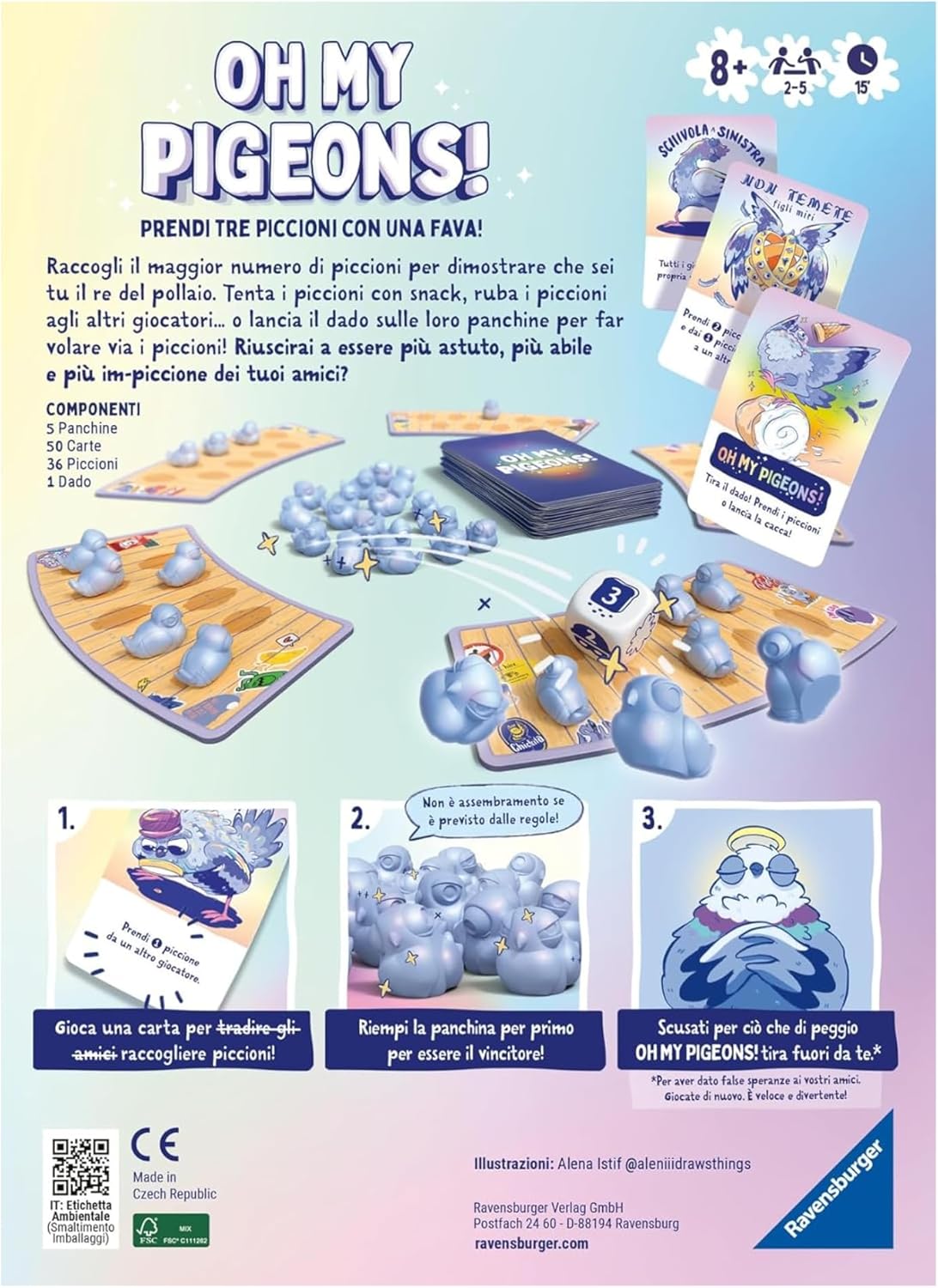 Thumbnail 6 de Ravensburger Oh My Pigeons – gioco di carte per 2-5 giocatori, versione italiana