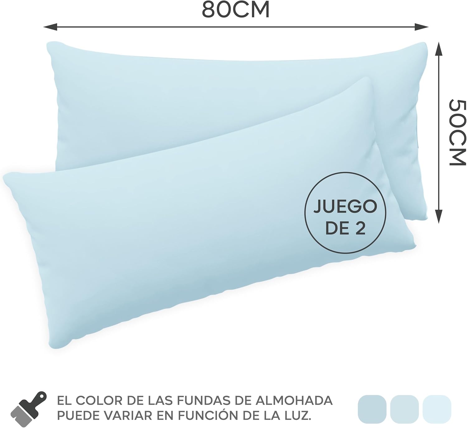 Thumbnail 1 de Twinzen® Funda Almohada 50x80 (Juego de 2) - Azul