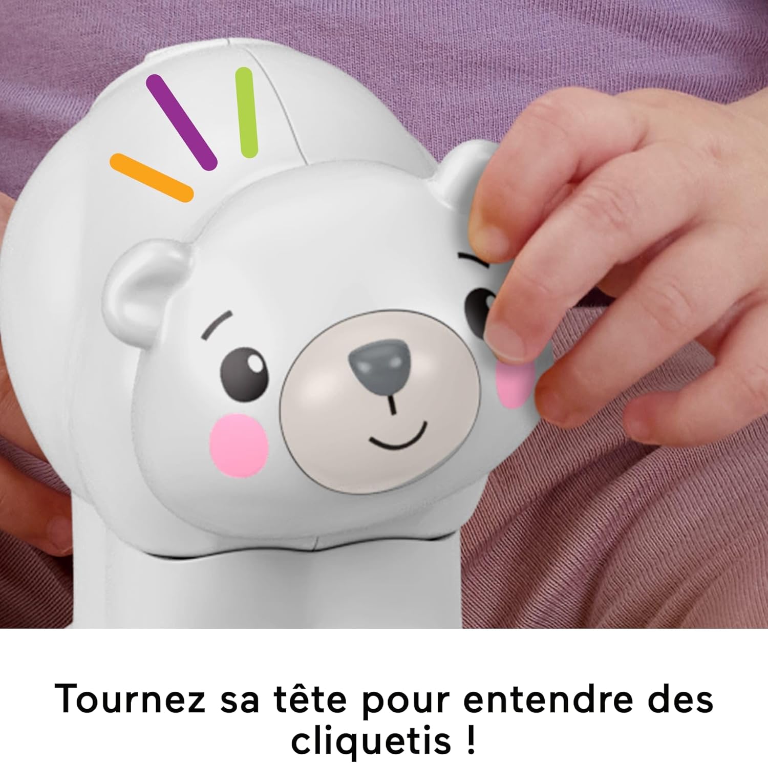 Thumbnail 3 de Fisher-Price Ours polaire à pousser JDL63 (à partir de 9 mois) — jouet d’activités sensoriel à poursuivre