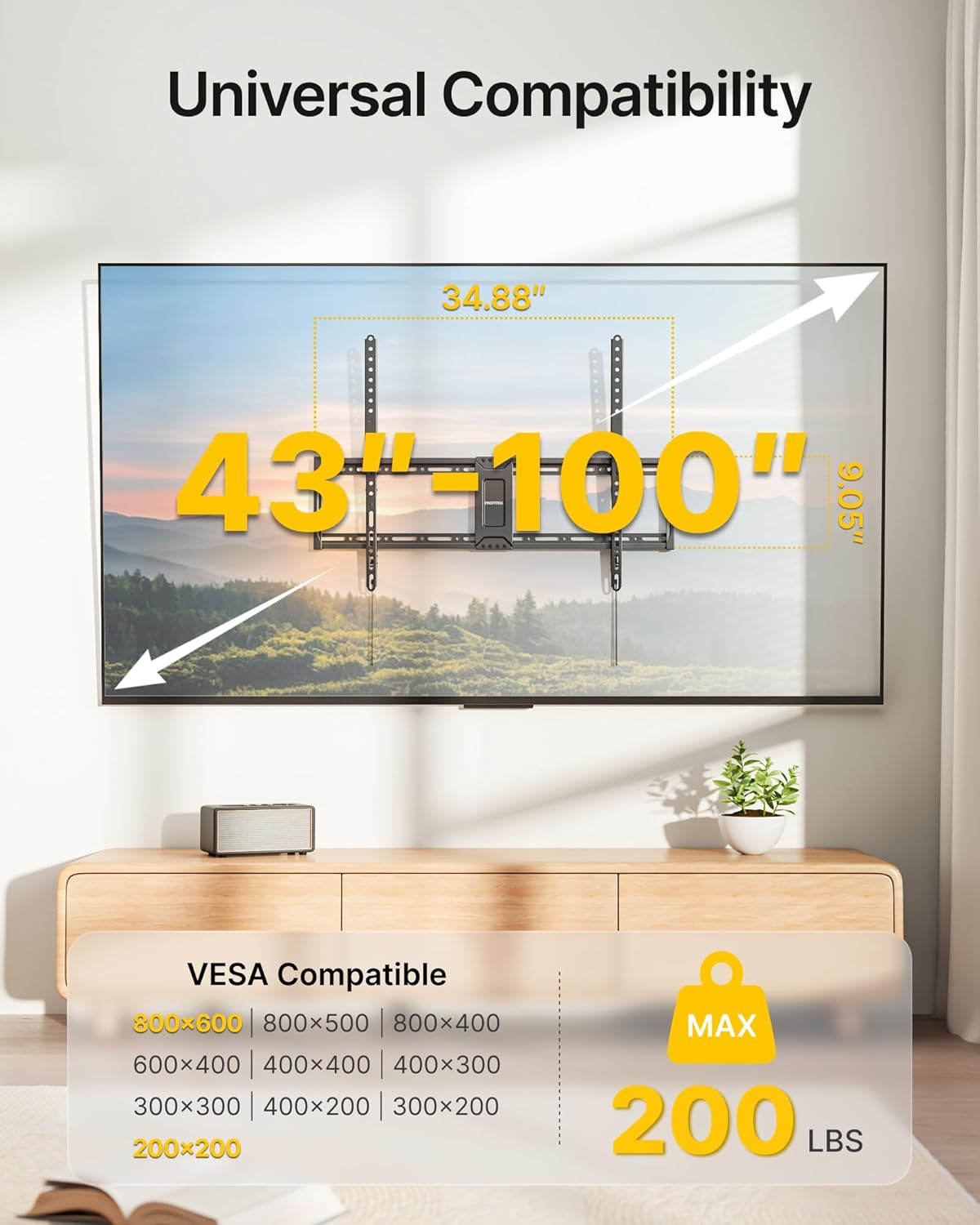 Detalle 2 de monTEK Heavy Duty Tilt TV Wall Mount 200 lbs