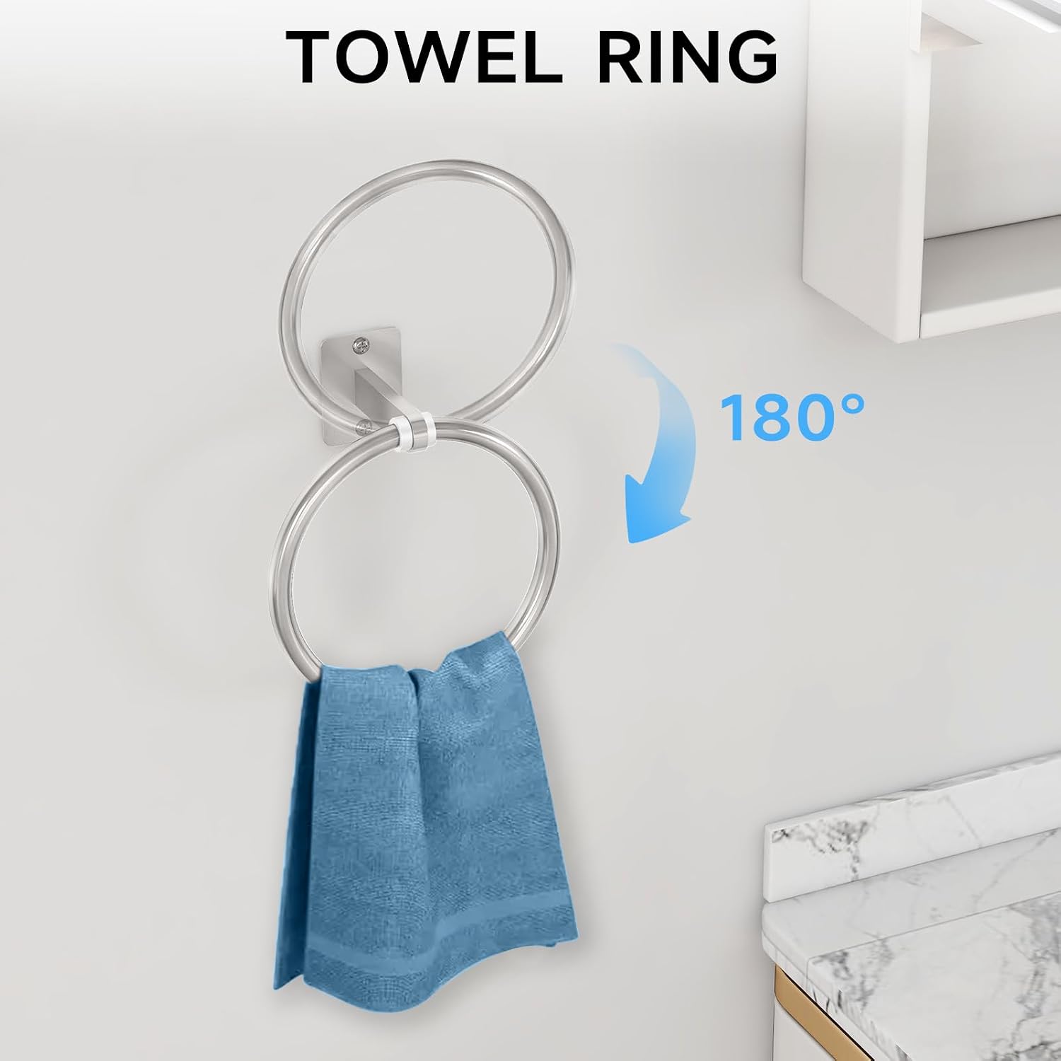 Detalle de KLJKPA Bathroom Accessories Set, 24-Inch Towel Bar