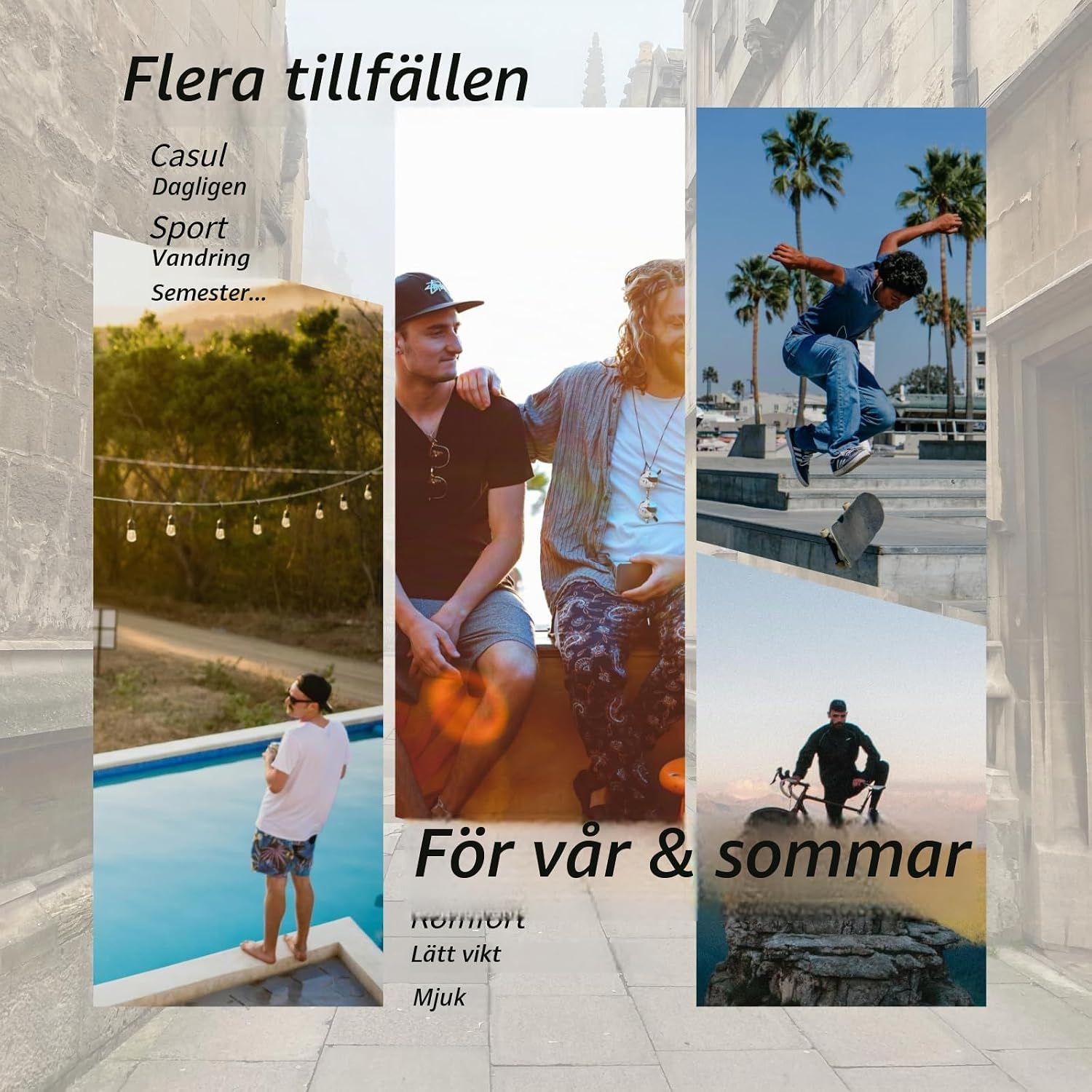Thumbnail 5 de LAOARA Henley-T-shirt för herr, kortärmad i bomull med V-ringning