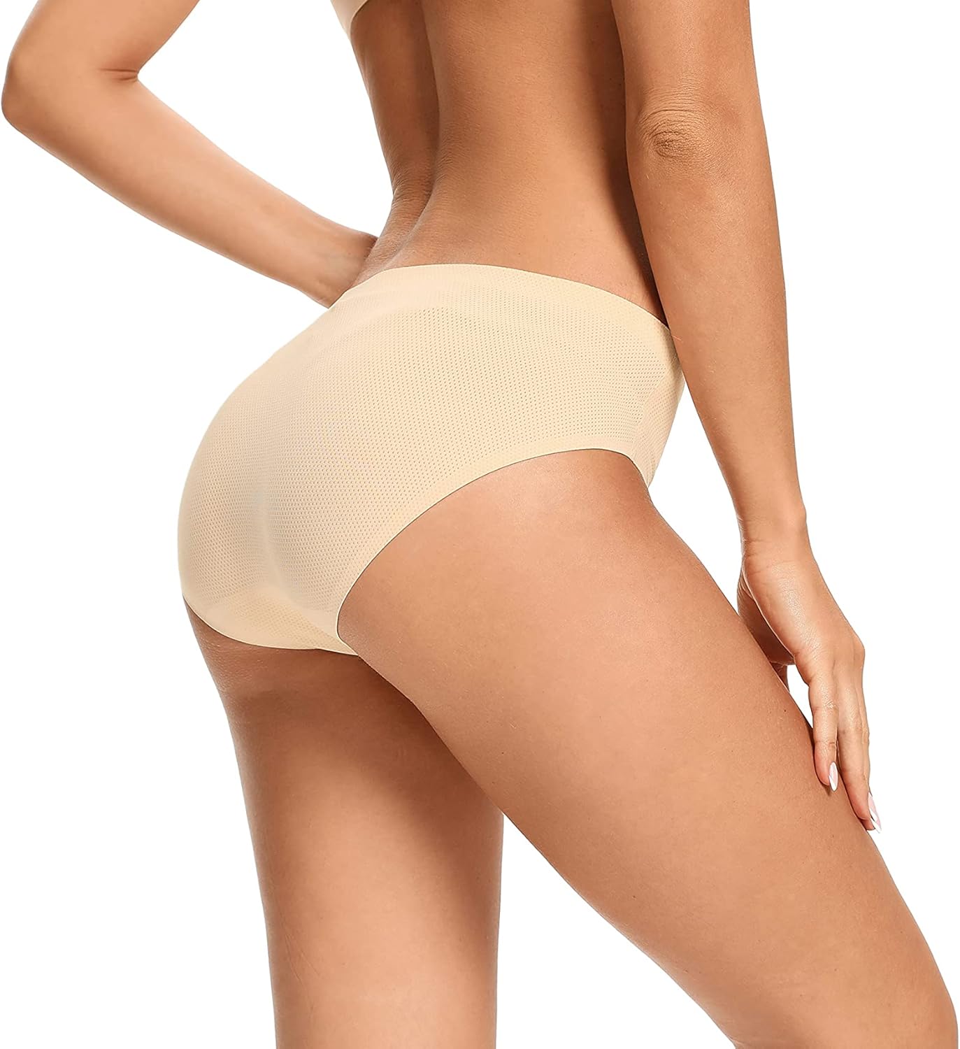 Thumbnail 2 de VOENXE lot de 5 culottes femme sans couture hipster microfibre (taille basse)