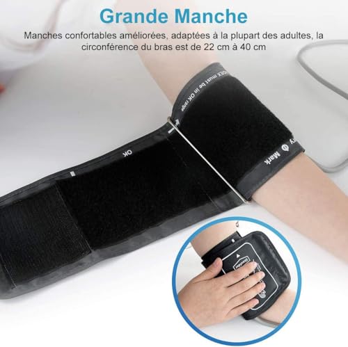 Thumbnail 4 de GPZON Tensiomètre Électronique Professionnel pour le Bras – Brassard 22–42 cm, Mémoire 2x120, Blanc