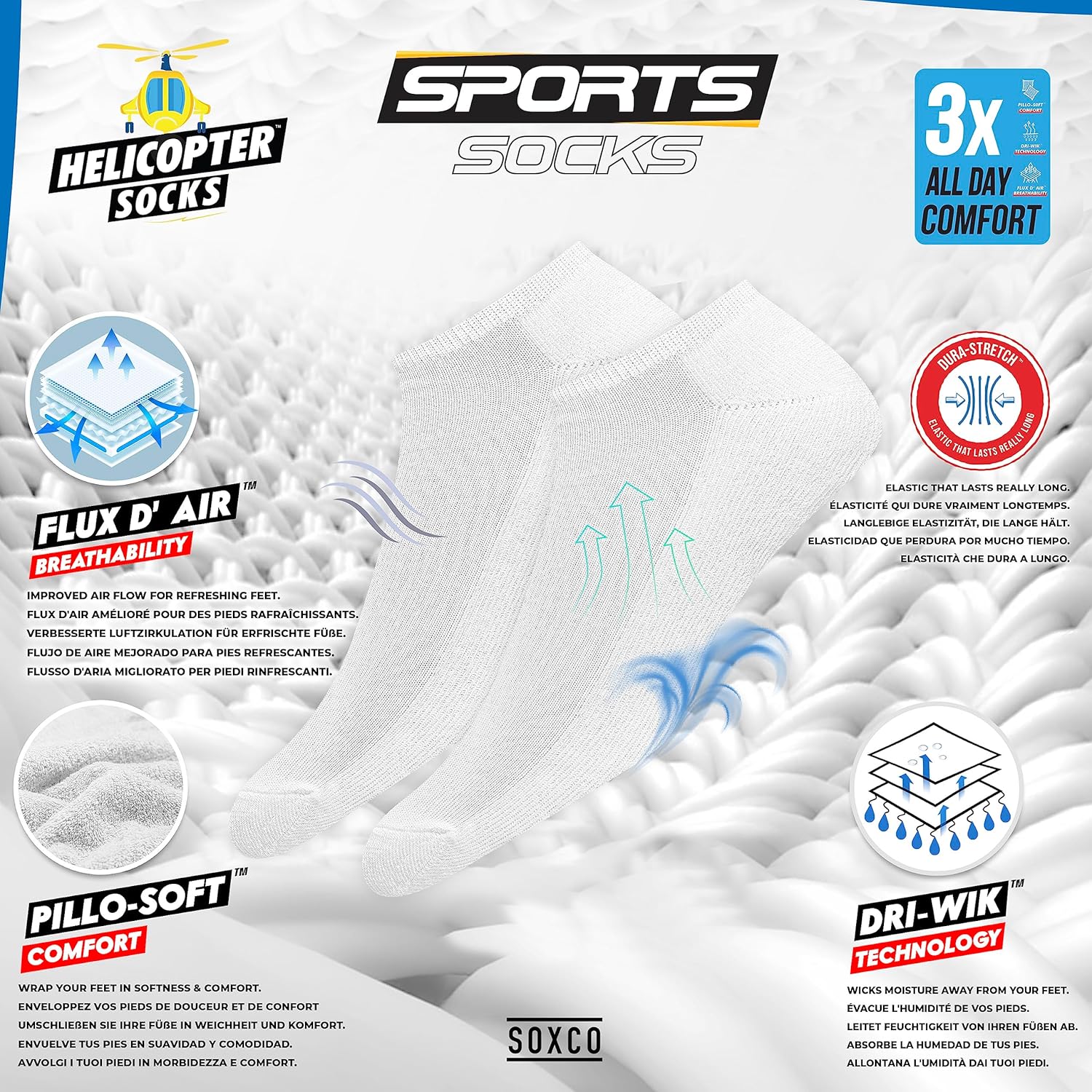 Thumbnail 1 de SOXCO 10 paia di calze corte sportive da uomo e donna con tecnologia traspirante