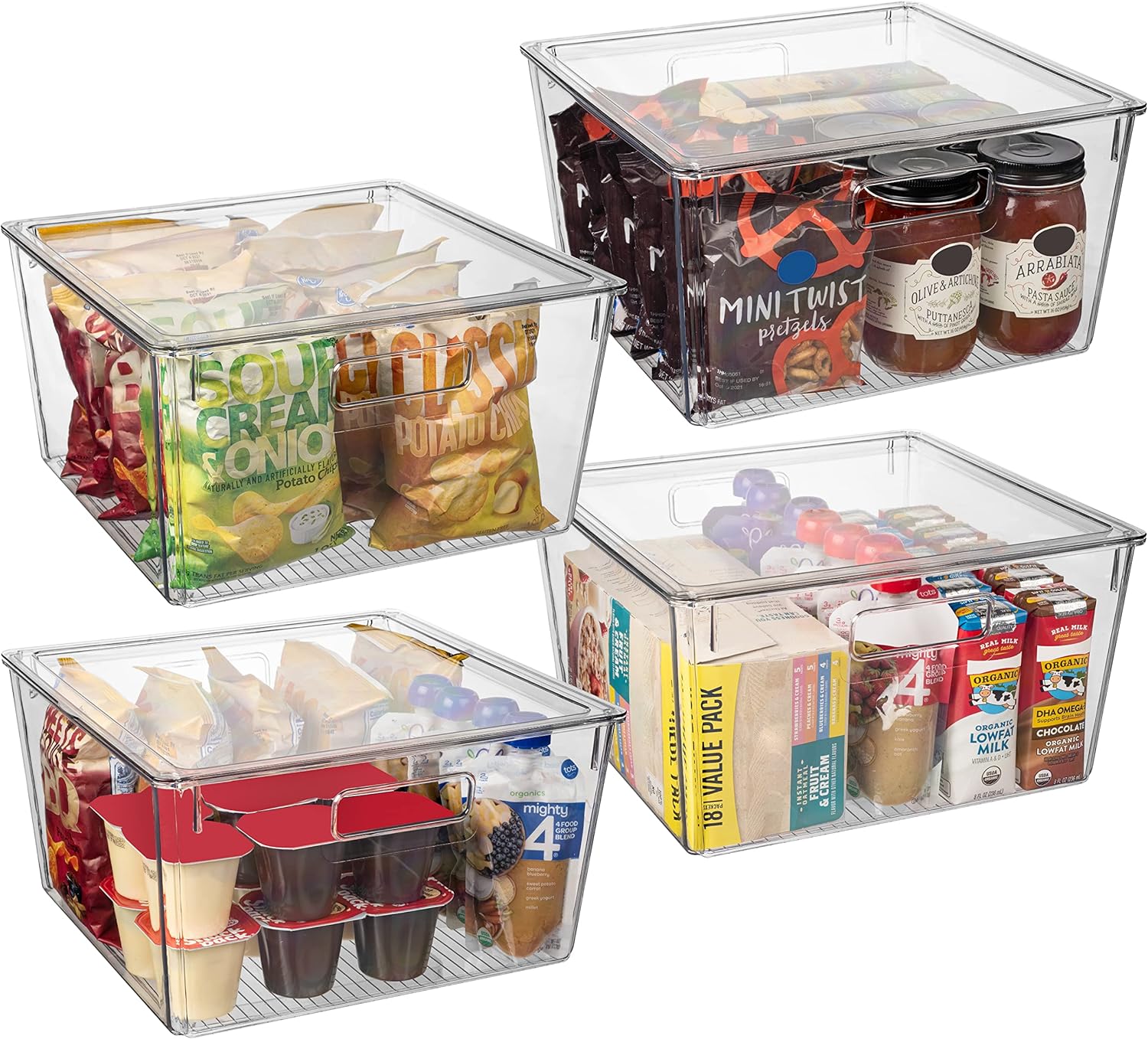 Detalle de CLEARSPACE Plastic Storage Bins with Lids XL – Large Clear Refrigerator, Pantry, and Cabinet Organizer