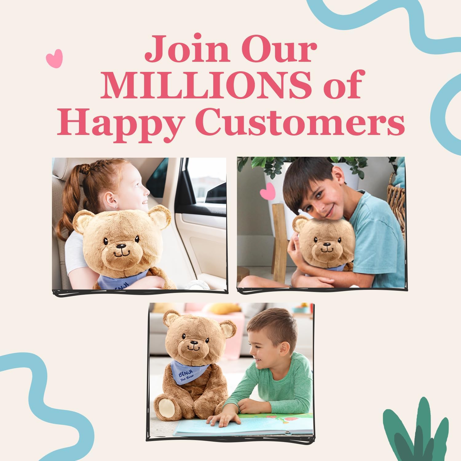 Detalle de Lilly's Love Benji the Bear: 4.5lb Weighted Plush for Calm, Focus and Comfort