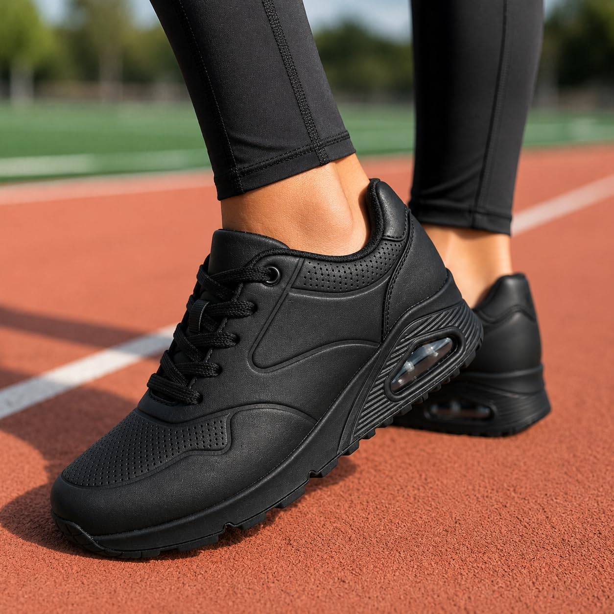 Thumbnail 2 de JOMIX damessneakers van kunstleer met verstelbare veters en ventilatiegaten