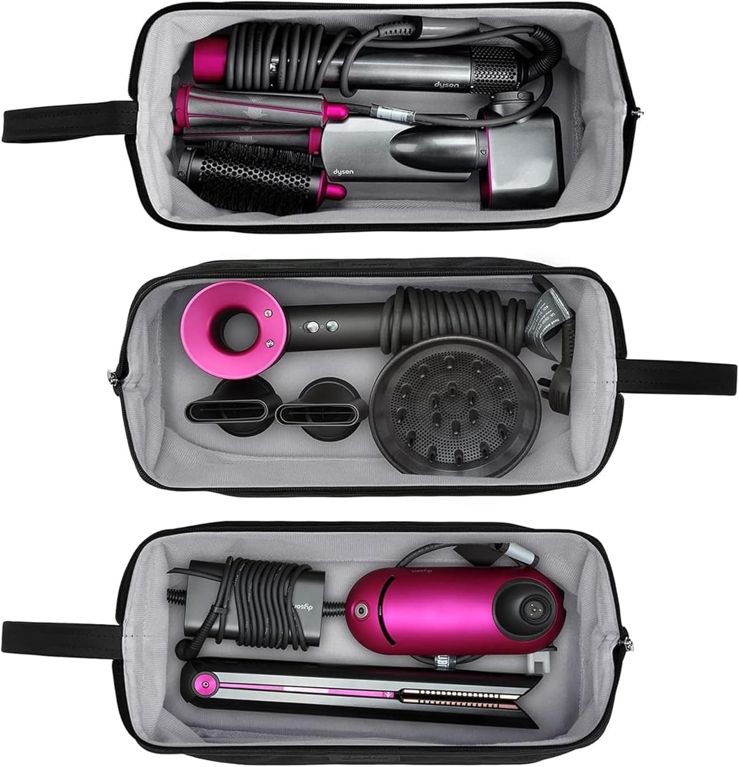 Detalle de BUBM Portable Travel Storage Bag for Dyson Supersonic, Airwrap, Corrale and Shark Flexstyle – Compact, Durable Case