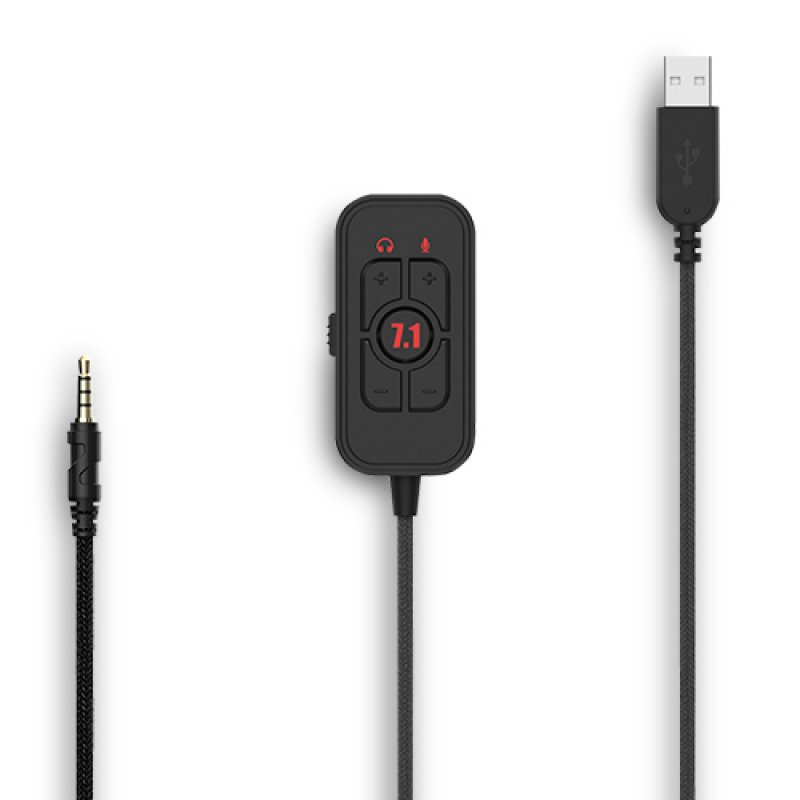 Detalle de Abysm Gaming AG700 Pro 7.1 Auriculares Gaming Negro/Rojo