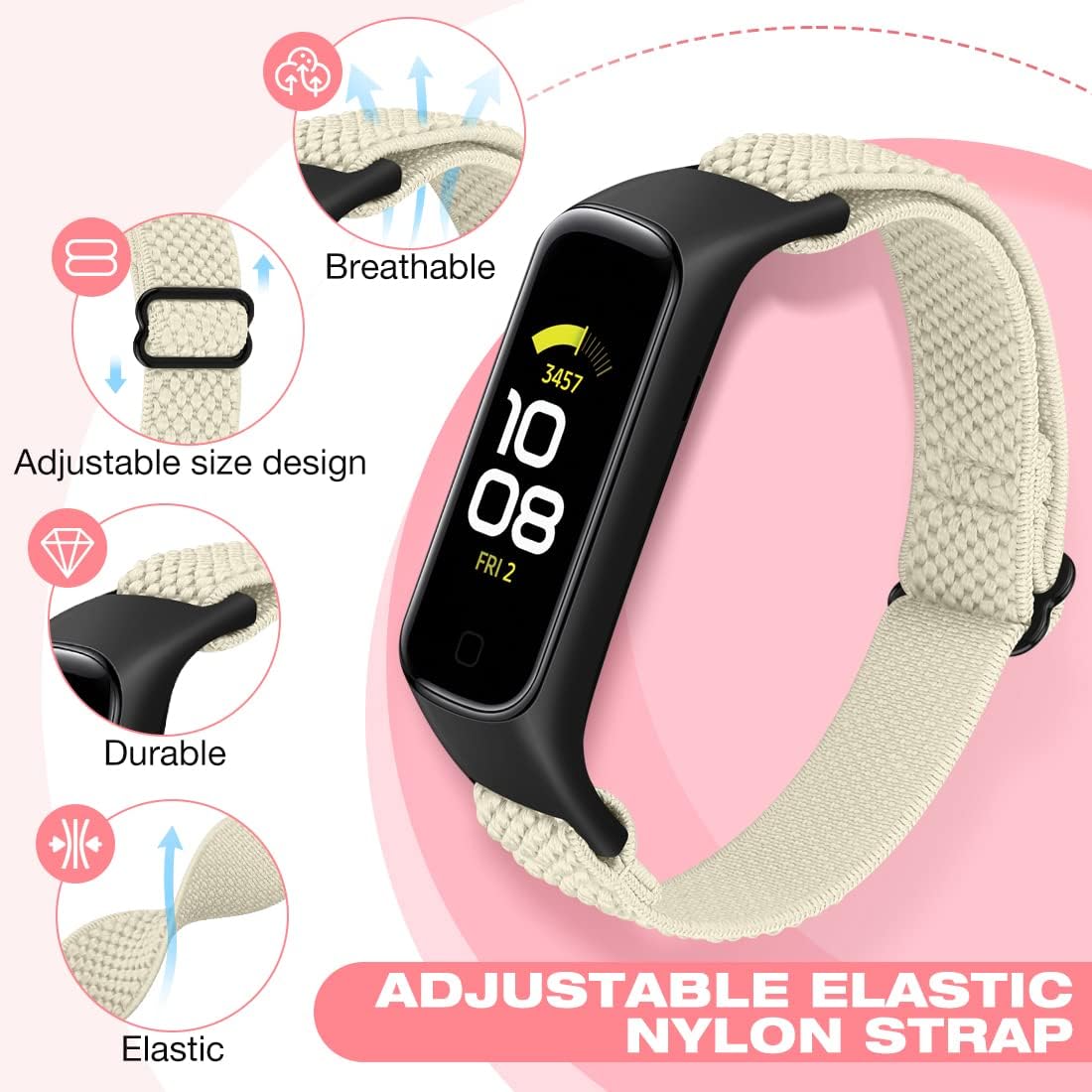 Thumbnail 4 de TumpCez Elastic Nylon Strap for Samsung Galaxy Fit 2 – Replacement Wristband