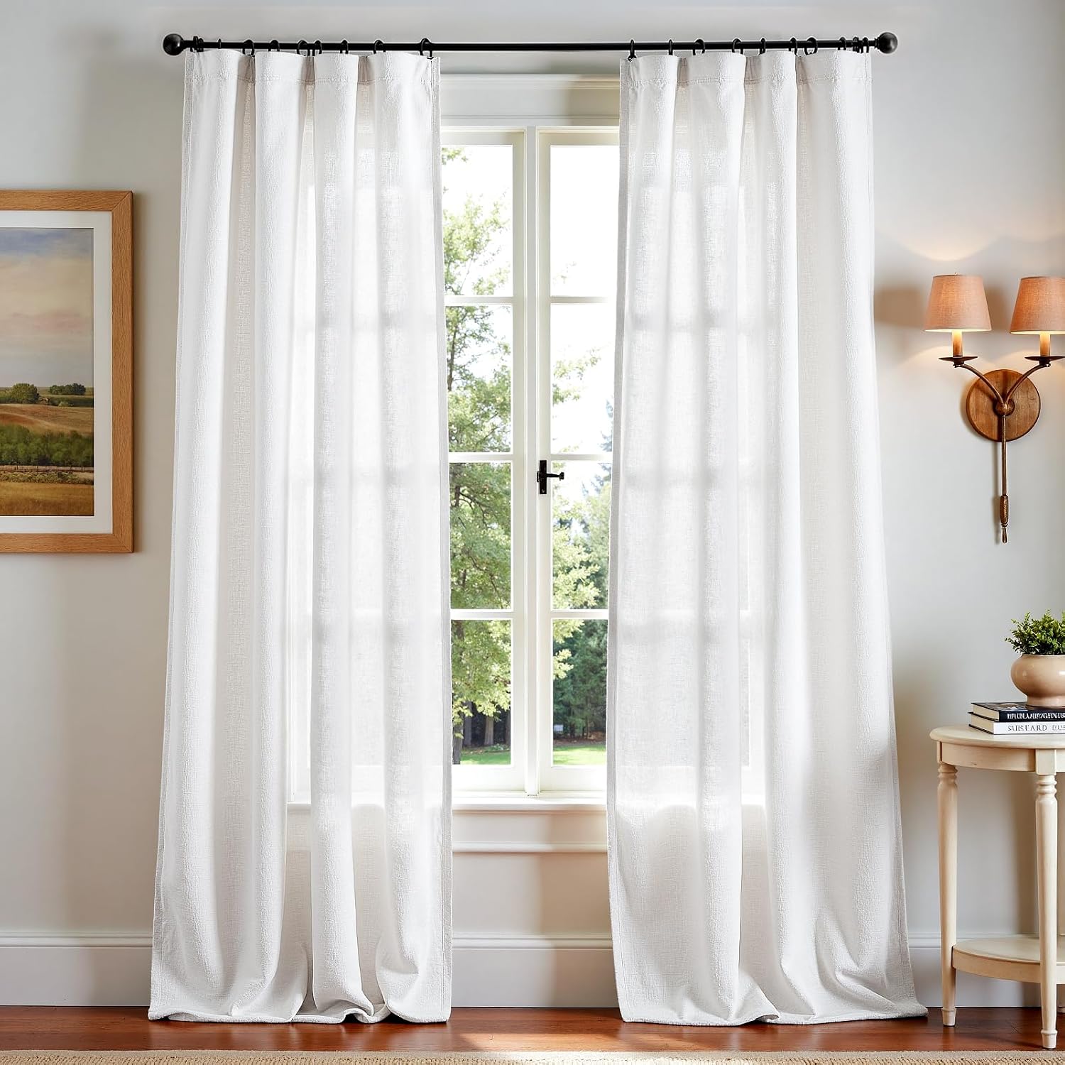 Detalle de Jinchan Linen Curtains, 50 x 120 Inch