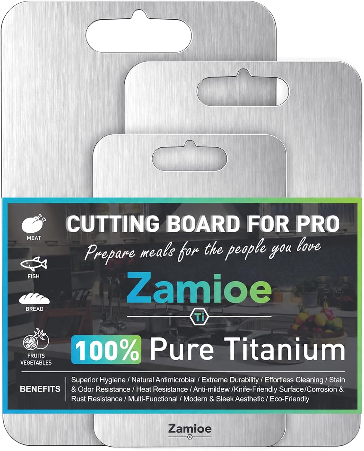 Detalle de Titanium Cutting Board Set of 3