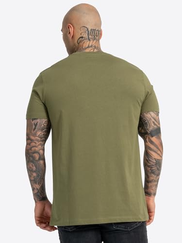 Detalle de Camiseta Lonsdale Bangor Double Pack para hombre – Black/Olive (tallas variadas)