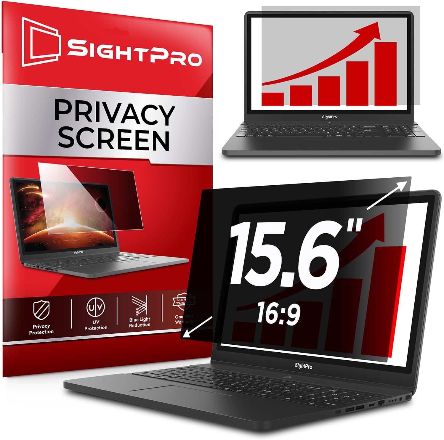 Detalle de SightPro SP-PSB156169 15.6-Inch Laptop Privacy Filter, 16:9 Anti-Glare