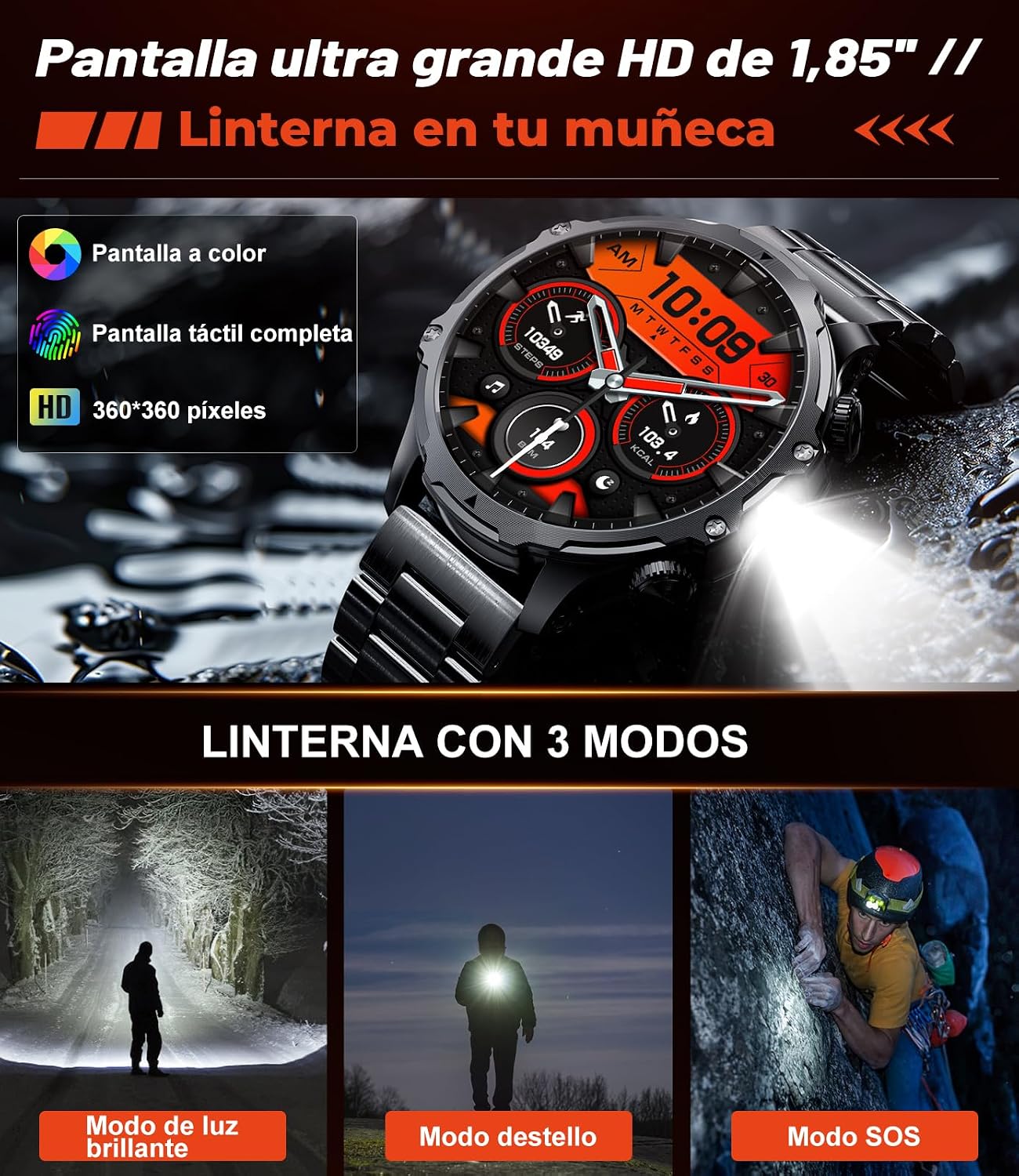 Detalle de LIGE FV15 reloj inteligente 1,85" HD 800 mAh