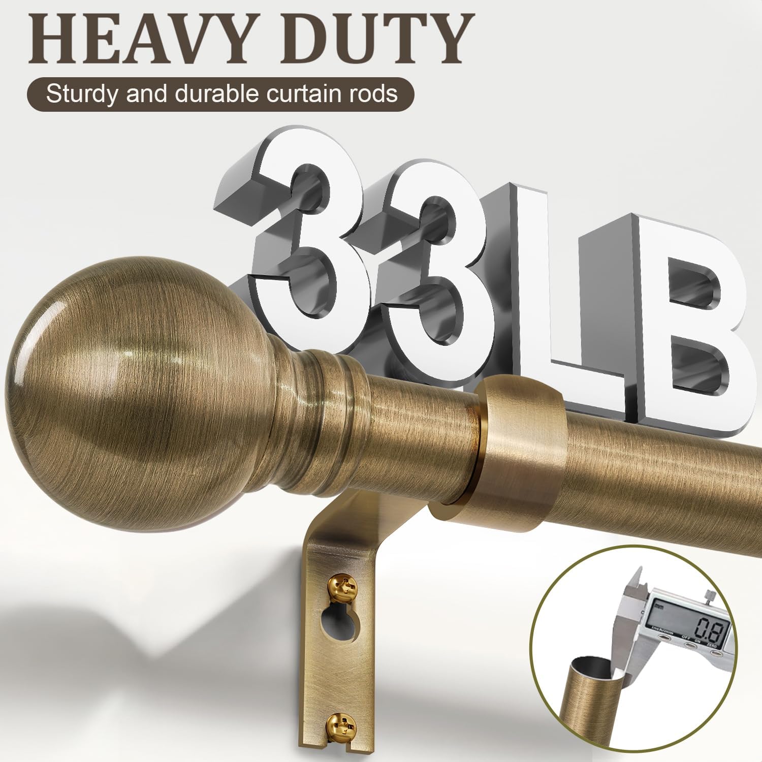 Detalle 1 de Immiehh Immiehh-120-BCR1 Antique Bronze Curtain Rod, 1-Inch Diameter, Metal Finials