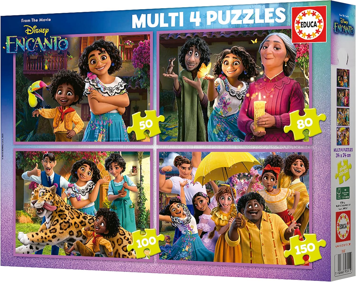 Thumbnail 4 de Educa Multi 4 Encanto – ensemble de 4 puzzles progressifs pour enfants (50/80/100/150 pièces)