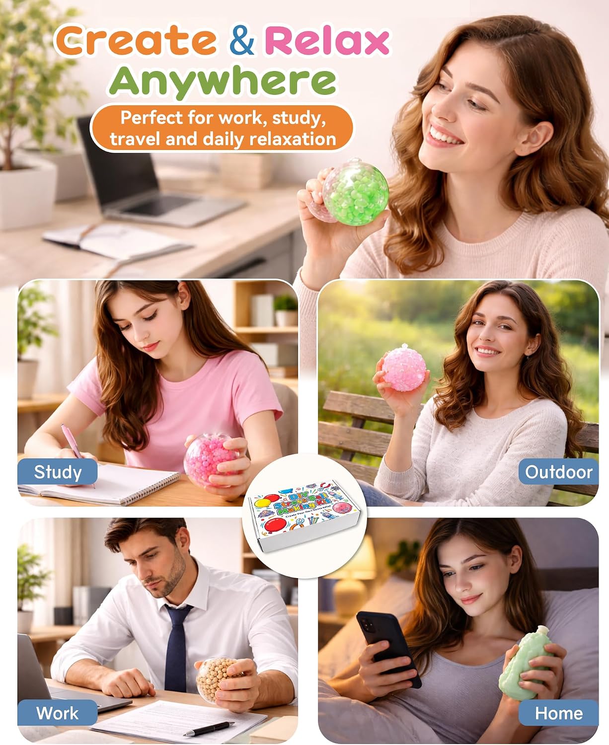 Detalle 2 de Ploithic DIY Stress Ball Making Kit with TPR Skins, Filler and Air Tools