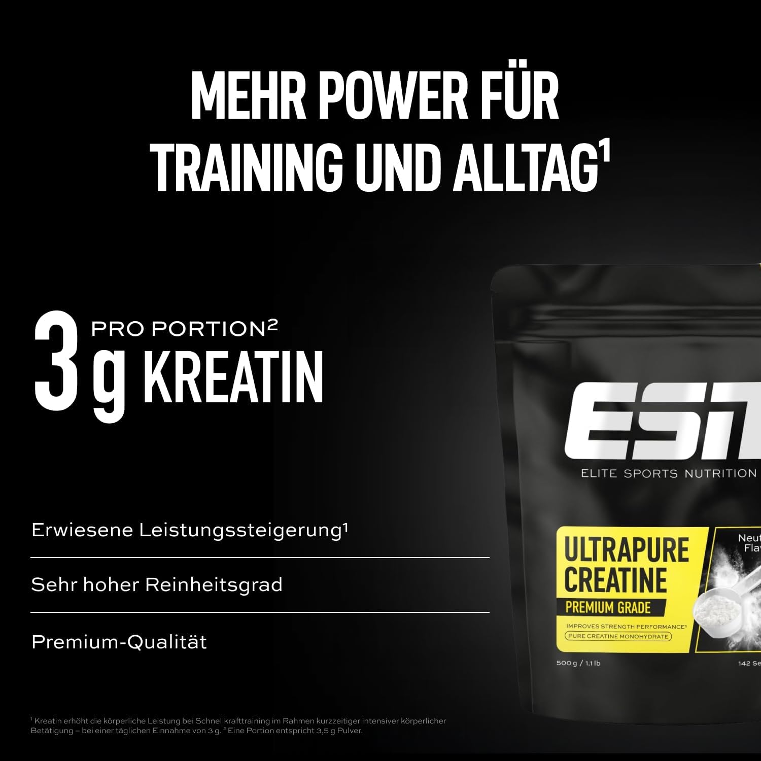 Thumbnail 2 de ESN Ultrapure Creatine Monohydrate 500 g – Kreatinpulver