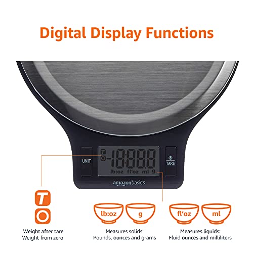Thumbnail 2 de Amazon Basics Balance de cuisine numérique en acier inoxydable – LCD, 5000 g, sans BPA, piles incluses