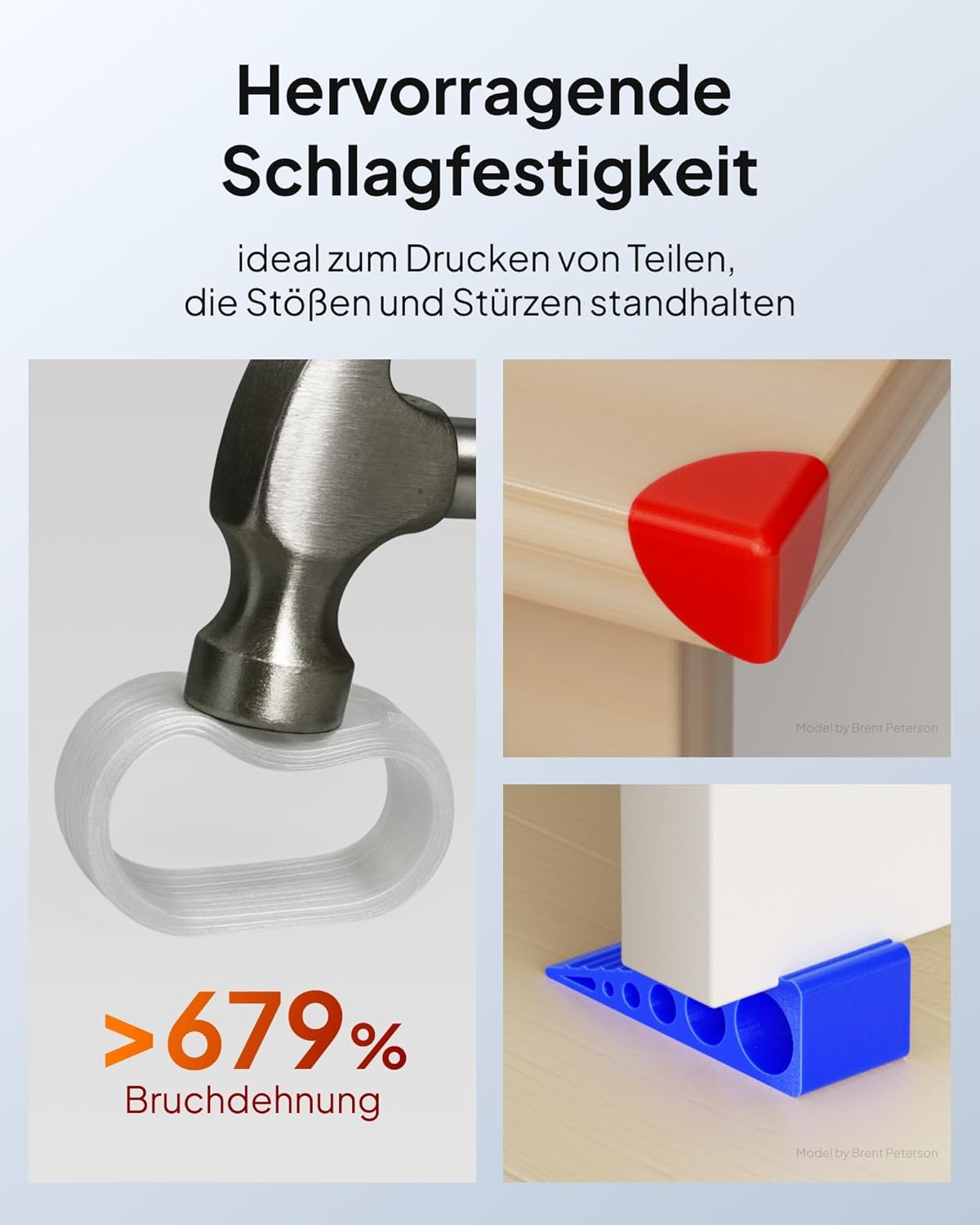 Thumbnail 5 de ELEGOO TPU 95A 1,75 mm Filament - Transparent, 1 kg für die meisten 3D-Drucker