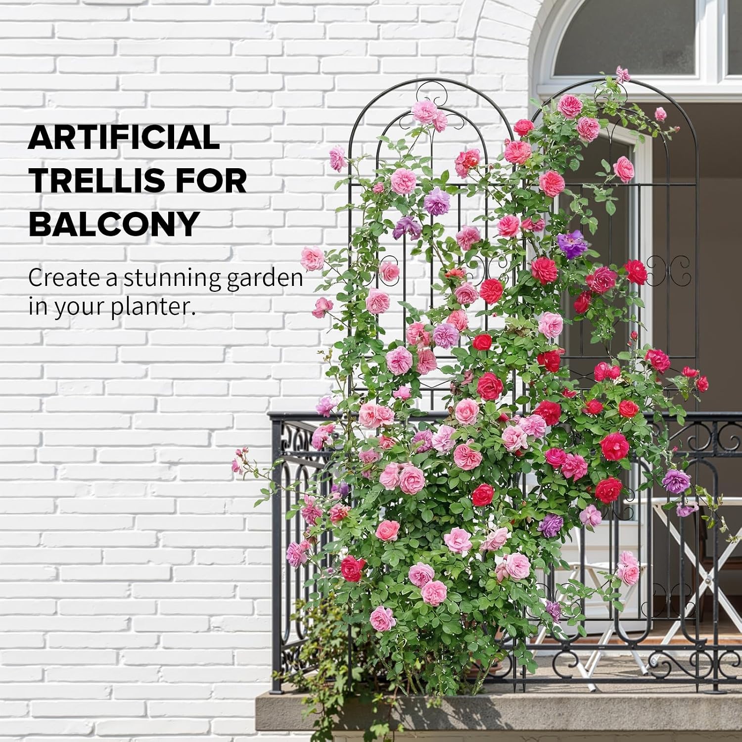 Detalle 2 de Bamworld Garden-decoration-01 Steel Plant Trellis, 2-Pack, 180 x 50 cm