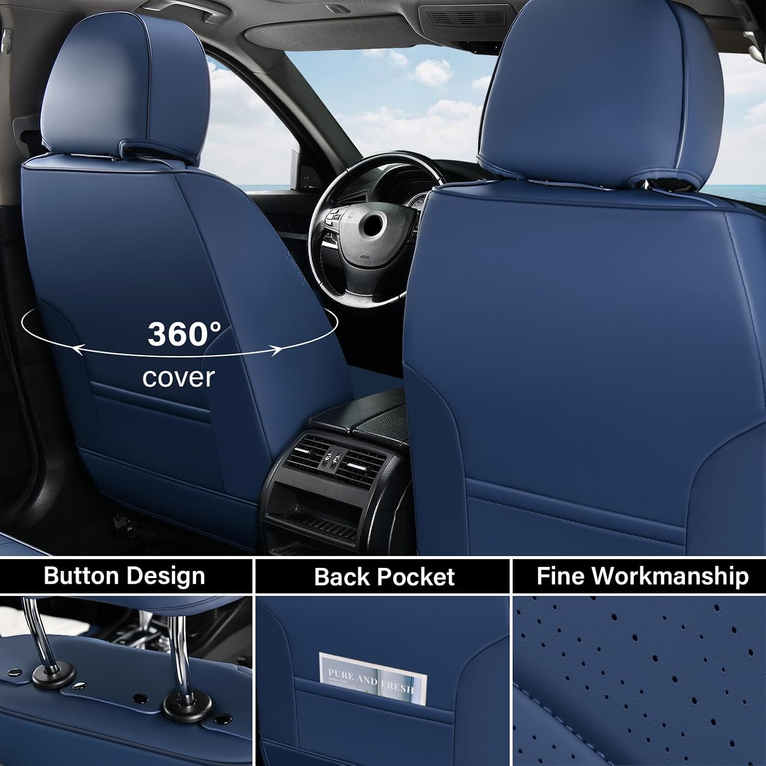Detalle 2 de Coverado Front Seat Covers in Nappa Leather