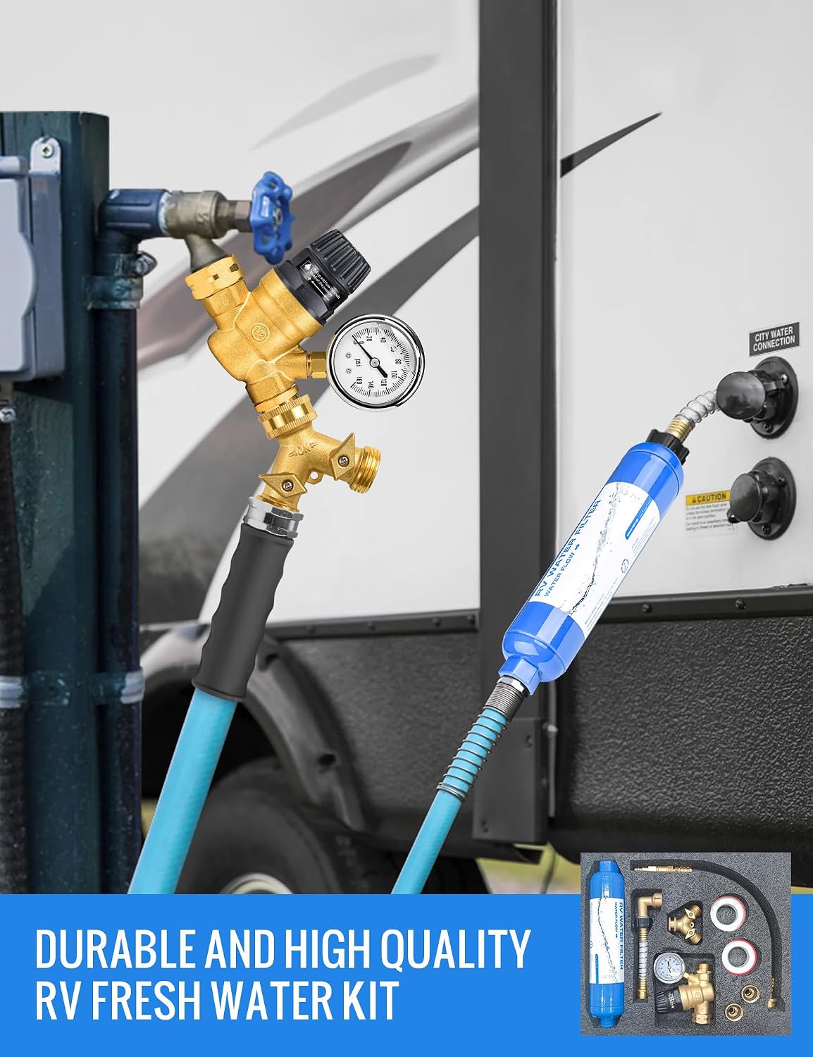 Detalle 2 de RV Water Pressure Regulator Kit with All-in-One Fresh Water Setup