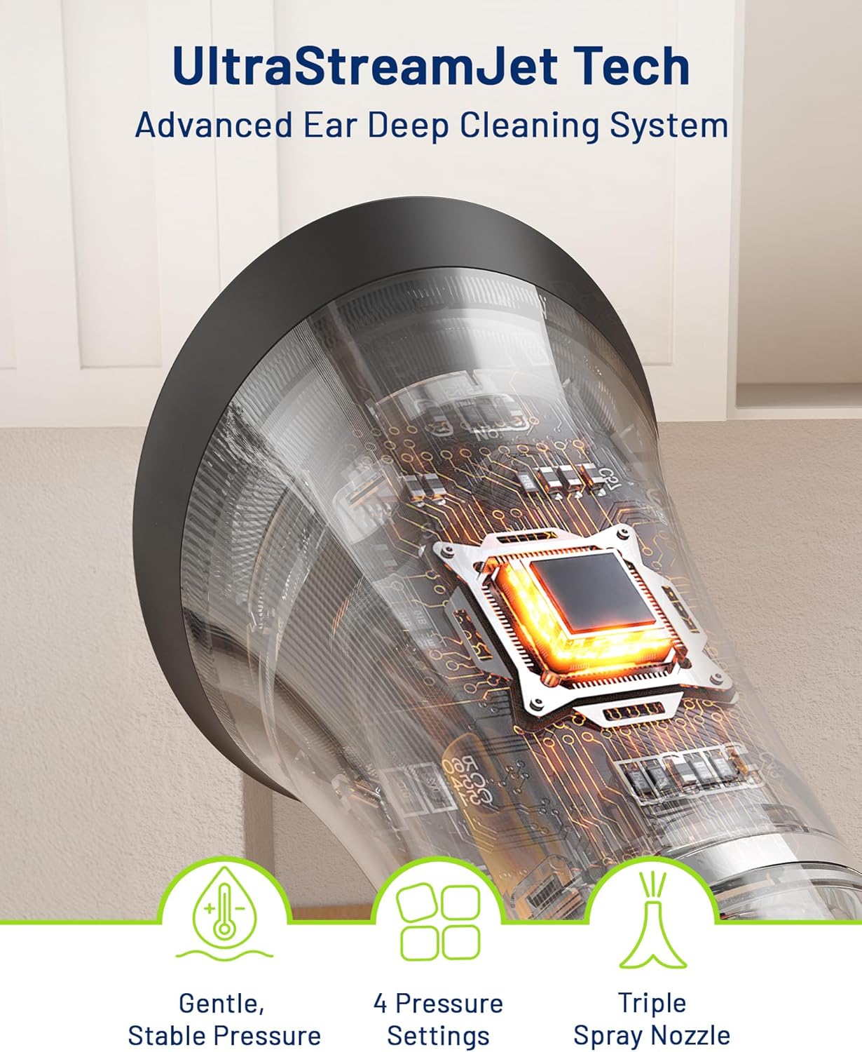Detalle de KAUGIC Upgraded Ear Wax Removal with One-Piece Waste Tank