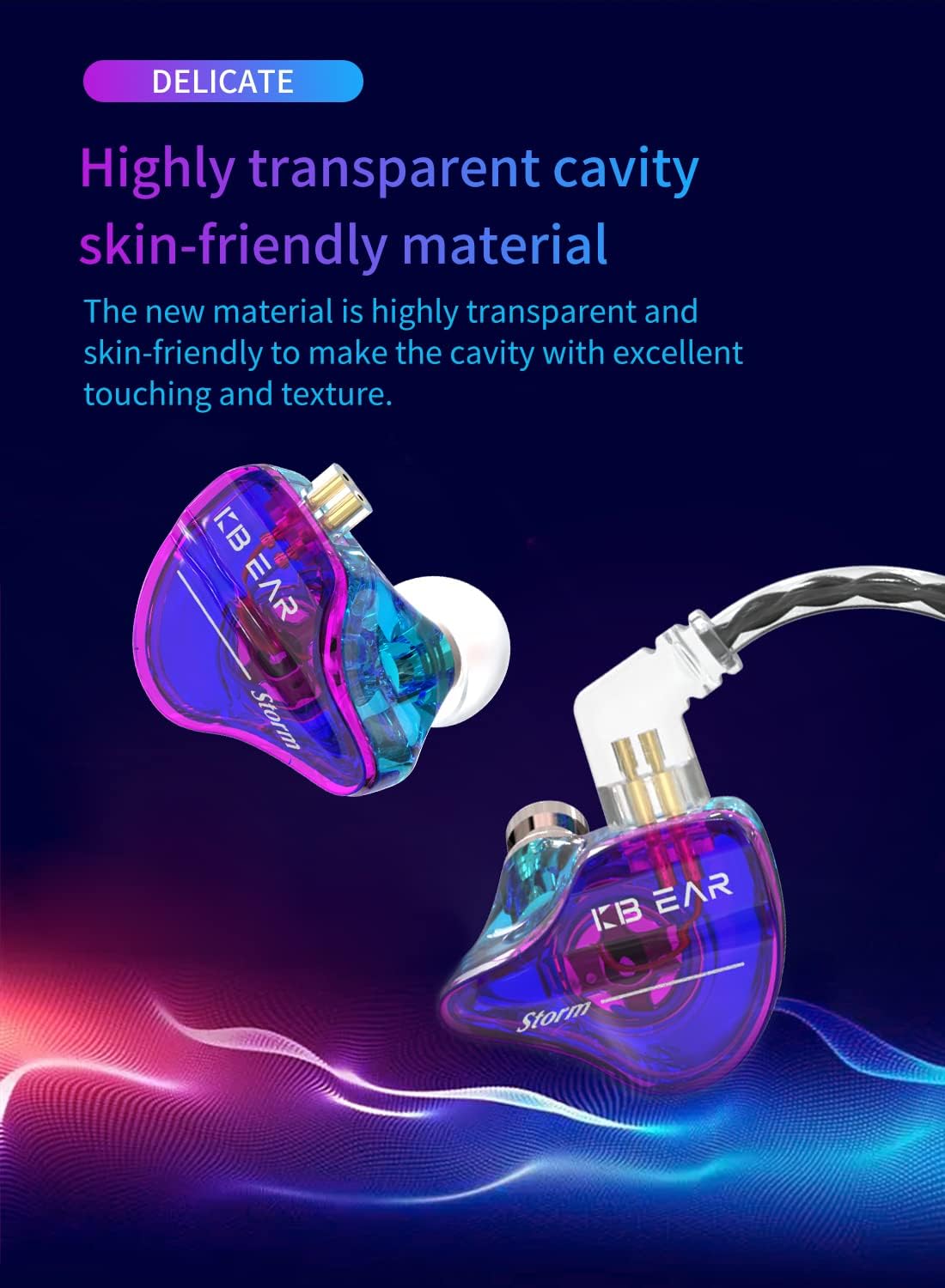 Thumbnail 2 de Yinyoo KBEAR Storm wired in-ear monitor headphones (3.5mm, crystal-clear sound, no mic)