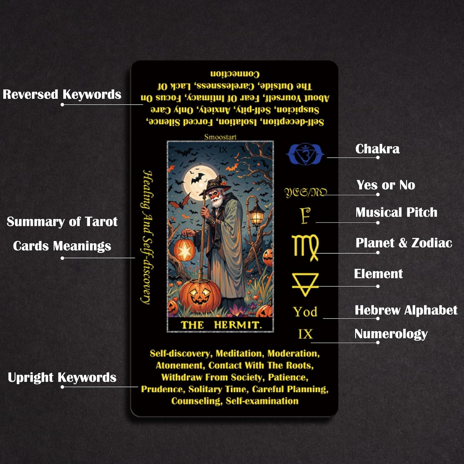 Thumbnail 4 de Smoostart Schwarze Tarotkarten Halloween-Design 🎴