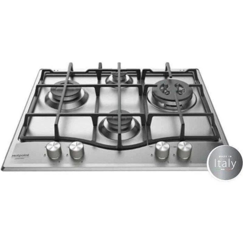 Detalle de Hotpoint PCN 641 T/IX/HA – Placa de cocción a gas empotrable de 60 cm, 4 fuegos