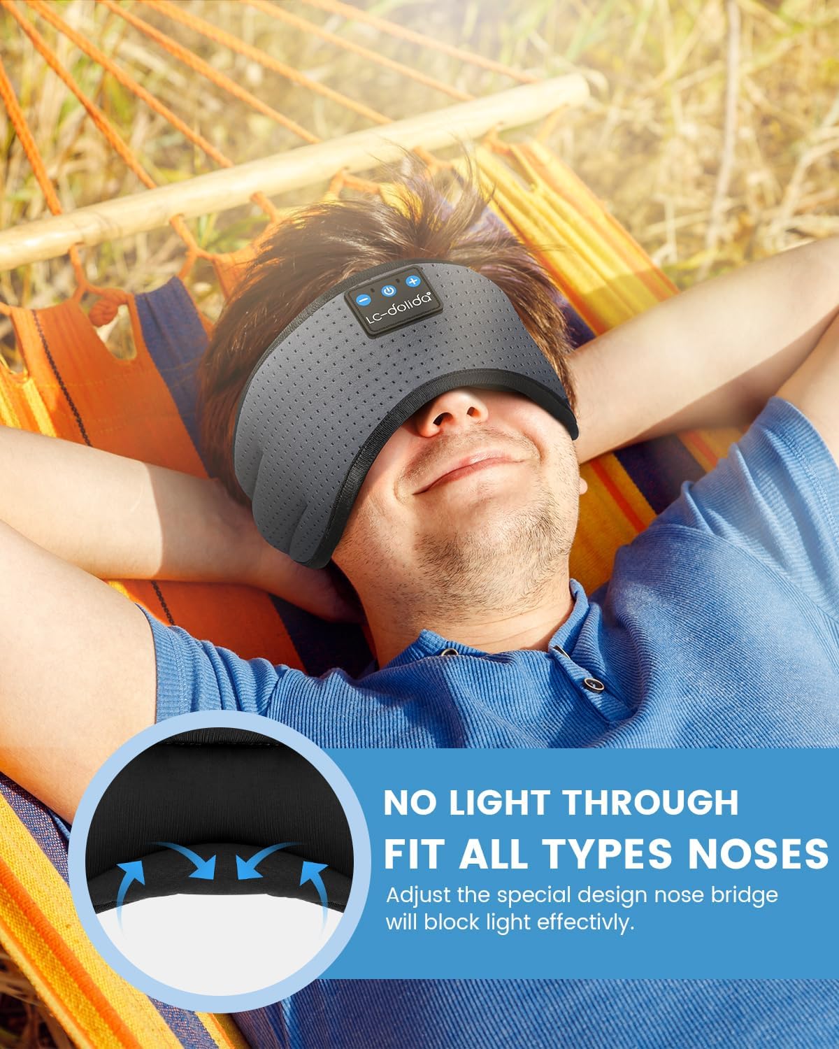 Detalle de LC-dolida LC001 Bluetooth Sleep Mask with Breathable Memory Foam