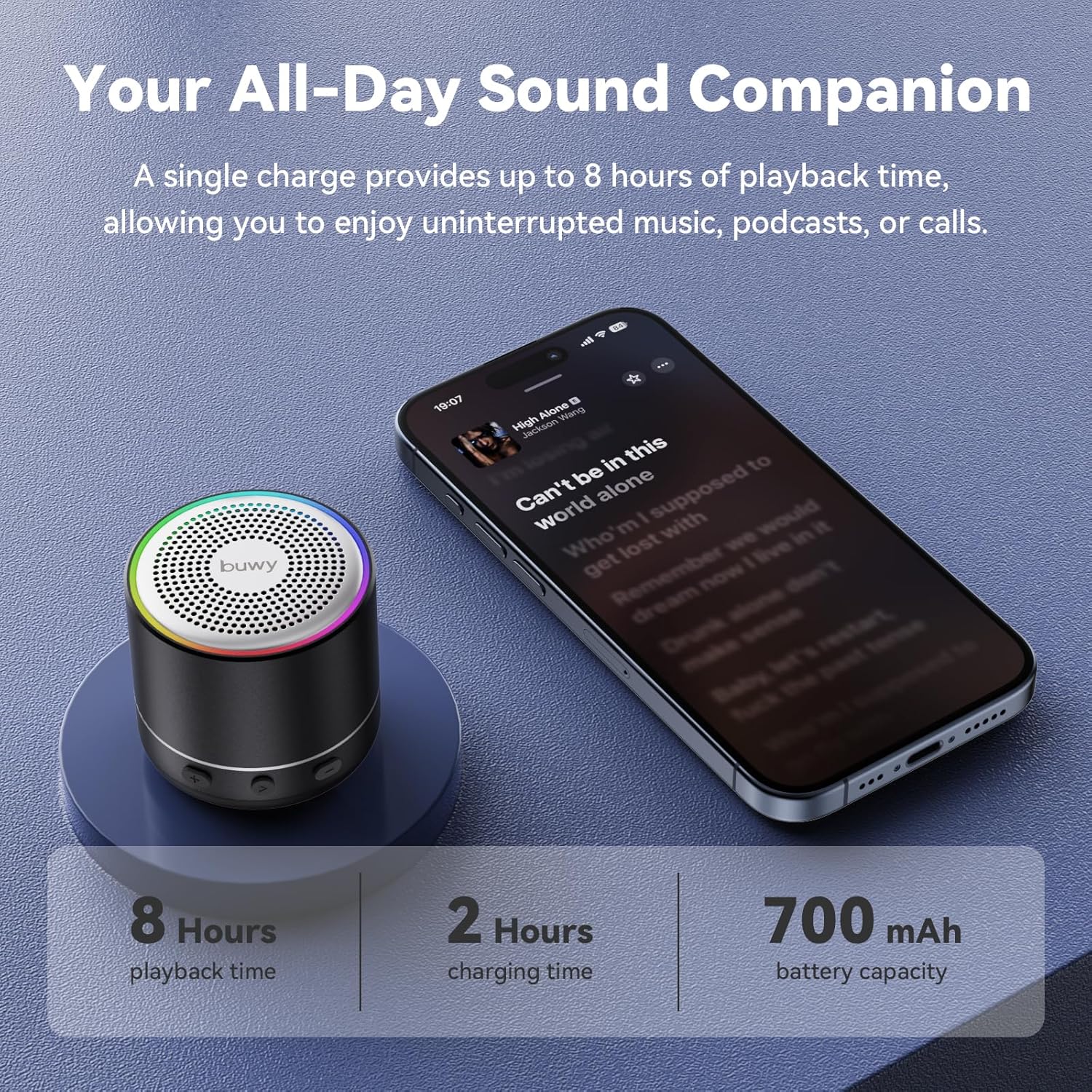 Thumbnail 4 de Mini Bluetooth Lautsprecher (83 g) mit Bluetooth 5.4, RGB-Licht und IPX7 – kompakt, robust, ideal für Outdoor