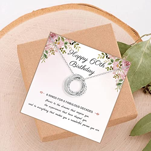 Detalle de PRETOLE 60th Birthday Interlocking Circles Necklace in Sterling Silver