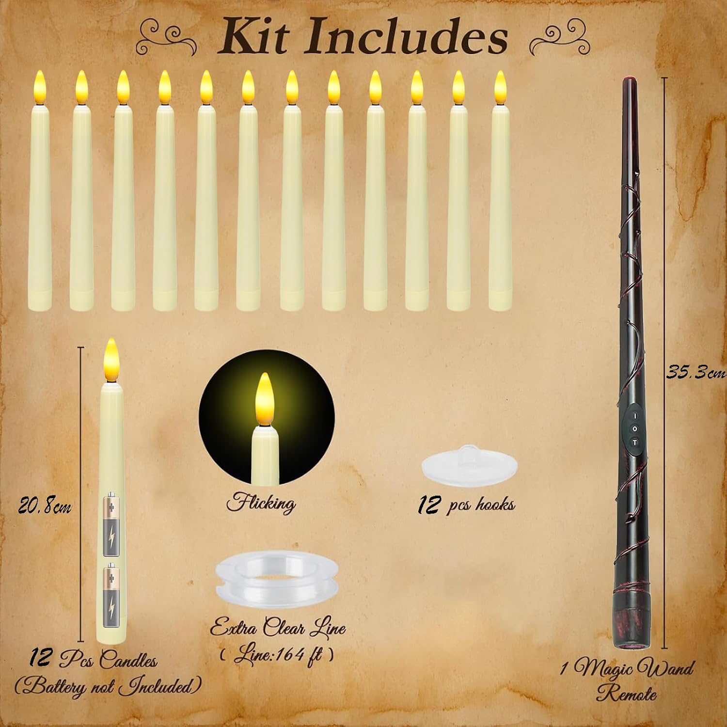 Detalle de Floating LED Candles, 12-Pack