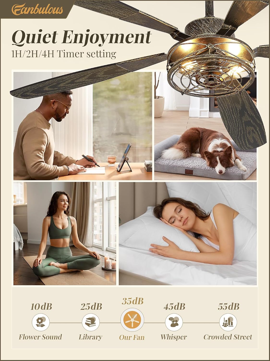 Detalle de Fanbulous Ceiling Fan with Light, 60-Inch