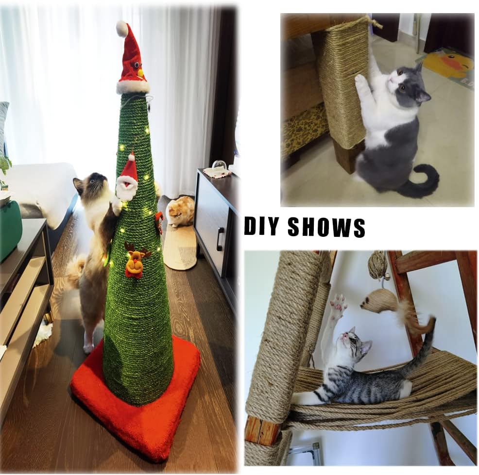 Thumbnail 6 de SGAVAHSG Sisal Rope Cat Scratcher: 33 ft DIY Replacement for Cat Trees (SR01-Brown10M)
