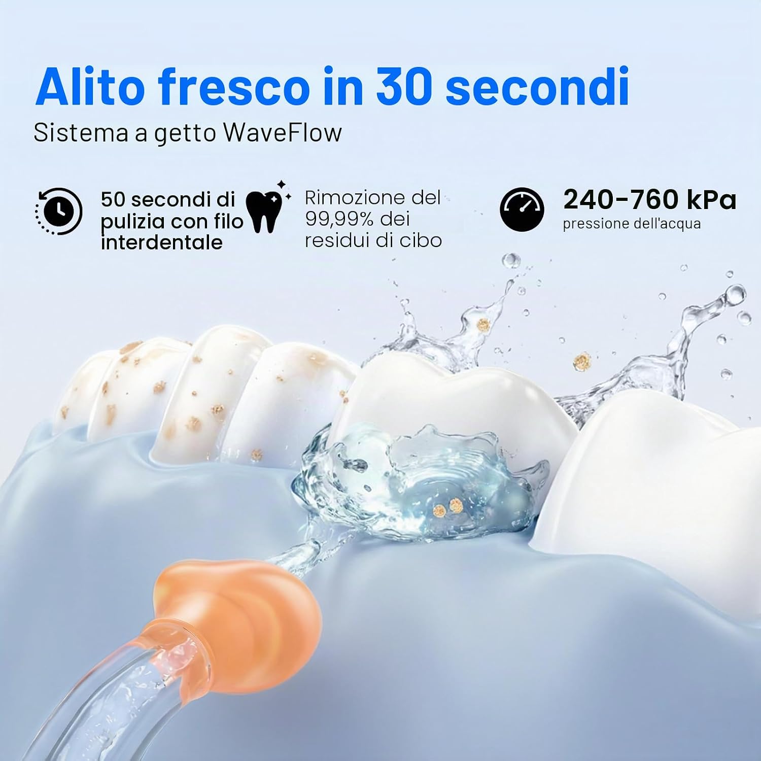 Detalle 2 de usmile C10 Irrigatore orale portatile con batteria fino a 95 giorni e 4 modalità di pulizia