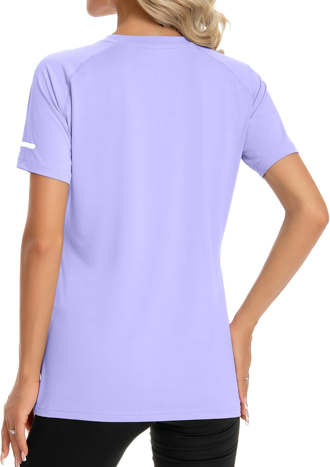 Detalle de Damen Rash Guard UPF 50+ (Kurz-/Langarm) – schnelltrocknendes SPF-UV-Shirt für Schwimmen & Outdoor