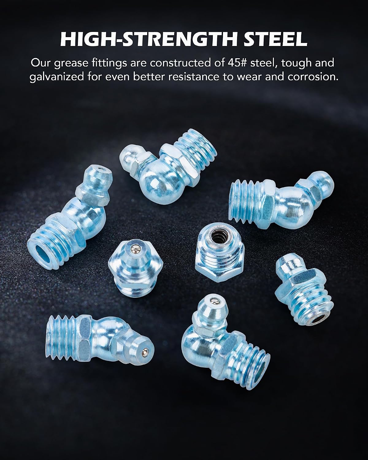 Detalle 1 de ZELCAN 230-Piece Hydraulic Grease Fitting Set, SAE & Metric Zerks