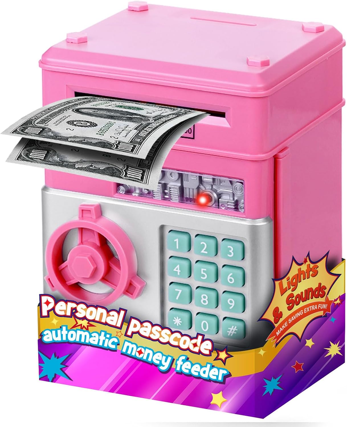 Thumbnail 6 de Refasy Piggy Bank Cash Coin Can ATM Bank – Password-Protected Electronic Coin Box for Kids (Age 3–12)