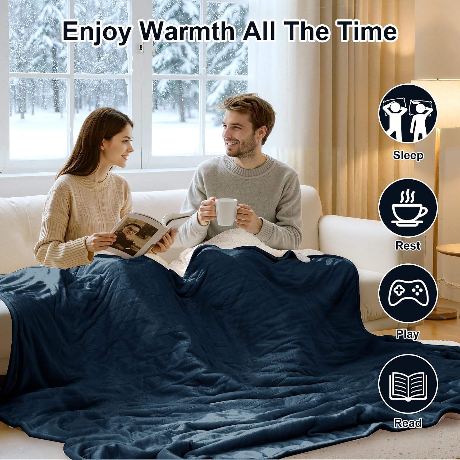Detalle 1 de FVERWAG Heated Blanket, Queen Size