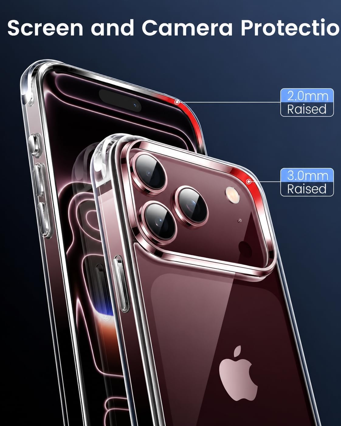 Detalle de Mkeke K28-18PM Clear iPhone 18 Pro Max Case with Anti-Yellowing Protection