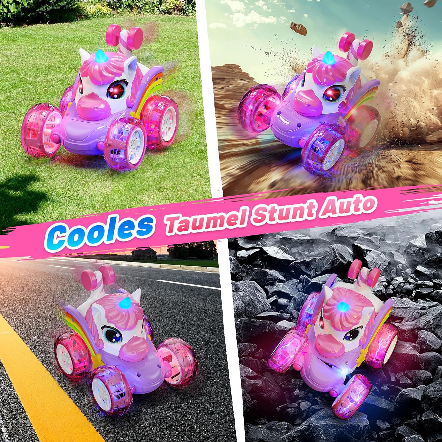 Detalle 1 de Hot Bee ferngesteuertes Einhorn-Auto für Mädchen